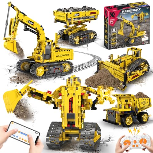Ulikey Technik Ferngesteuert Bauspielzeug für Kinder, 5 in 1 Technik Roboter Kinder Spielzeug Roboter, Bagger, Bulldozer, Muldenkippe, Gabelstapler per APP und Fernbedienung Geschenk für 8-12 Jahren Ulikey Technik Ferngesteuert Bauspielzeug für Kinder, 5 in 1 Technik Roboter Kinder Spielzeug Roboter, Bagger, Bulldozer, Muldenkippe, Gabelstapler per APP und Fernbedienung Geschenk für 8-12 Jahren von Ulikey