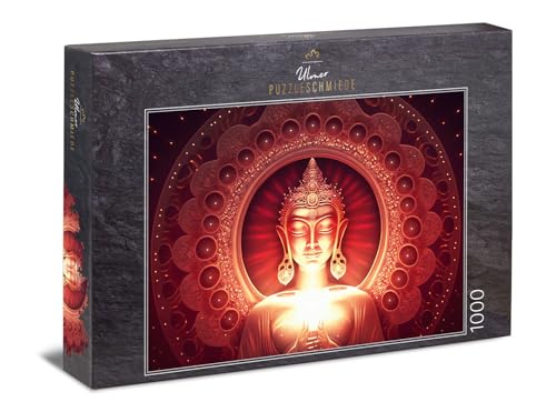 Ulmer Puzzleschmiede - Buddha-Puzzle „Stille Erleuchtung“ - Intensives 1000 Teile Puzzle für Erwachsene - Buddha-Figur in rot-goldenem Glanz im Zentrum des Mandala – Puzzle-Qualität Made in Germany Ulmer Puzzleschmiede - Buddha-Puzzle „Stille Erleuchtung“ - Intensives 1000 Teile Puzzle für Erwachsene - Buddha-Figur in rot-goldenem Glanz im Zentrum des Mandala – Puzzle-Qualität Made in Germany von Ulmer Puzzleschmiede