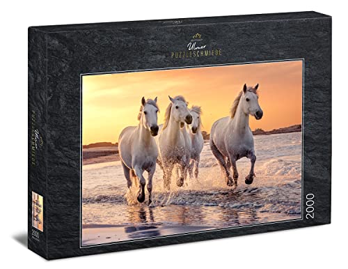 Ulmer Puzzleschmiede - Pferde-Puzzle Camargue-Pferde - 2000 Teile Tierpuzzle - das weiße Pferd in freier Wildbahn in der Camargue, Provence, Südfrankreich Ulmer Puzzleschmiede - Pferde-Puzzle Camargue-Pferde - 2000 Teile Tierpuzzle - das weiße Pferd in freier Wildbahn in der Camargue, Provence, Südfrankreich von Ulmer Puzzleschmiede