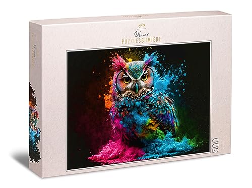 Ulmer Puzzleschmiede - Puzzle „Bunter Nachtvogel“ - Eulen-Portrait mit knalliger Farb-Explosion als 500 Teile Puzzle - Motiv Eule aus der Puzzle-Kollektion Farben & Fantasy, Made in Germany Ulmer Puzzleschmiede - Puzzle „Bunter Nachtvogel“ - Eulen-Portrait mit knalliger Farb-Explosion als 500 Teile Puzzle - Motiv Eule aus der Puzzle-Kollektion Farben & Fantasy, Made in Germany von Ulmer Puzzleschmiede