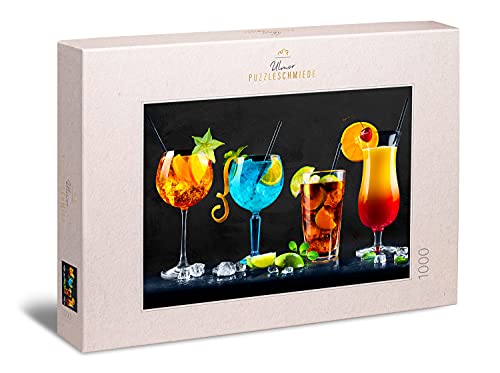 Ulmer Puzzleschmiede - Puzzle „Cocktails“ - Trend-Puzzle mit 1000 Teilen – Moderne Fotografie zum Thema Essen & Getränke Wird zum stilvollen Puzzlemotiv mit tollen Farb-Kontrasten von Ulmer Puzzleschmiede