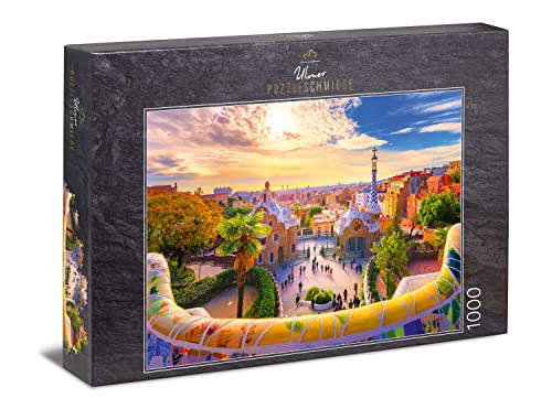 Ulmer Puzzleschmiede - Puzzle „Park Güell Barcelona“ - Klassisches 1000 Teile Puzzle - Sehenswürdigkeit von Antoni Gaudi in Barcelona, Spanien - Premium-Puzzle Qualität Made in Germany von Ulmer Puzzleschmiede