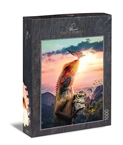 Ulmer Puzzleschmiede Fantasy-Puzzle 1000 Teile - Feuervogel Phönix Motiv