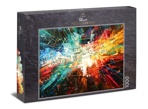 Ulmer Puzzleschmiede - Puzzle 1000 Teile „Superhit“ - Abstrakte Musik-Illustration mit effektvollen Linien und Farben-Hintergrund - Qualität Made in Germany von Ulmer Puzzleschmiede