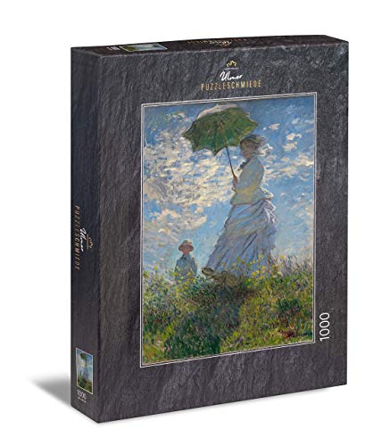 Ulmer Puzzleschmiede - Puzzle Claude Monet, Spaziergang - Gemälde & Kunst als klassisches 1000 Teile Puzzle - Puzzlemotiv des berühmten Claude-Monet-Gemäldes von 1875 von Ulmer Puzzleschmiede
