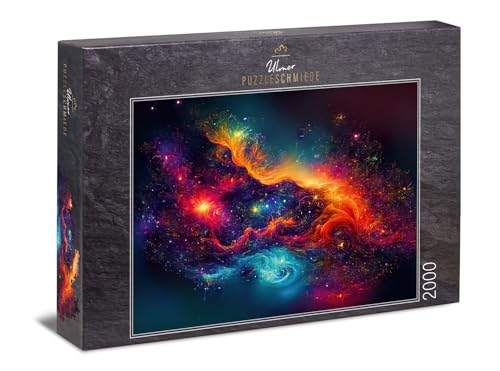 Ulmer Puzzleschmiede - Weltraum-Puzzle „Sternenstaub“ - Effektvolles 2000 Teile Puzzle mit Sternen-Galaxie-Motiv – Puzzlemotiv zu Universum, Kosmos, Fantastische Welten von Ulmer Puzzleschmiede