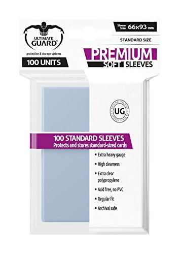 Ultimate Guard UGD010051 Premium Soft Sleeves Standardgröße Kartenhüllen, Transparent von Ultimate Guard