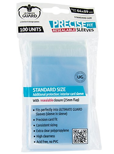 Ultimate Guard UGD010311 Precise-Fit Sleeves wiederverschließbar Standardgröße Kartenhüllen, Transparent von Ultimate Guard