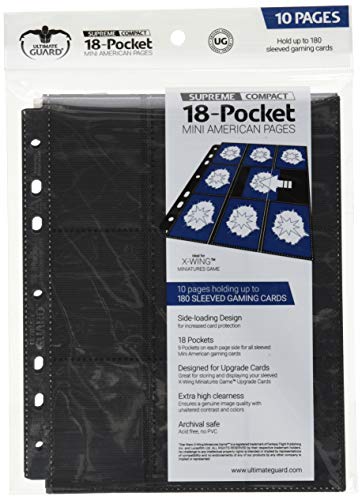 Ultimate Guard UGD010494-18-Pocket Compact Pages Mini American, schwarz (10), von Ultimate Guard