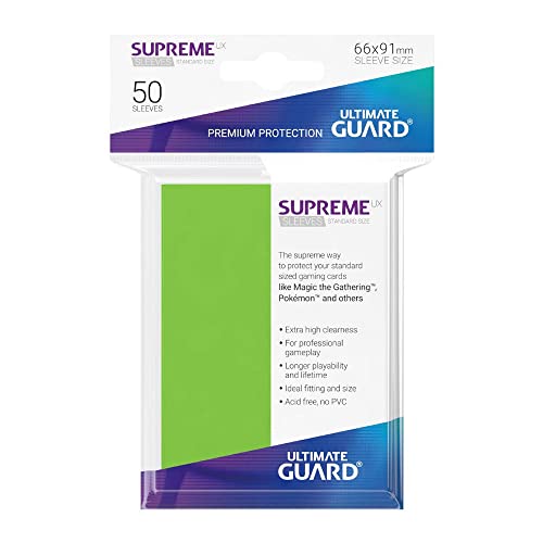 Ultimate Guard UGD010792 Protective Card Supreme UX Sleeves, Hellgrün, Standardgröße von Ultimate Guard