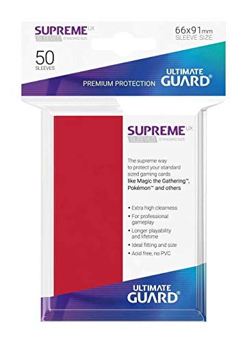 Ultimate Guard UGD010802 Protective Card Supreme UX Sleeves, Rot, Standardgröße von Ultimate Guard