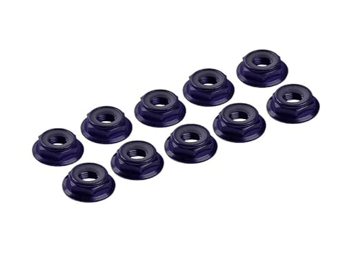 Ultimate RC 3mm Schwarz Aluminium Stoppmutter mit Flansch selbstsichernd (10) von Ultimate Racing