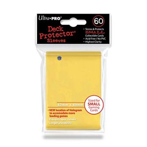 Hülle für Sammelkarten, 60 gelbe Ultra Pro Deck-Protektoren Yu-Gi-Oh! Größe von Ultra Pro Deck Protectors (Small)