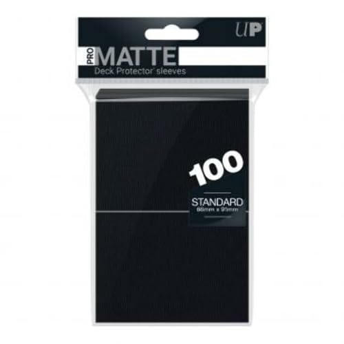 100 Ultra Pro Card Protector Sleeves : Pro-Matte - Farbe auswählen - 66 x 91mm, Farbe:schwarz/Black von Ultra Pro