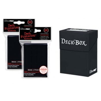 Black Deck Box for Trading Cards and 100 Black Standard Size Sleeves by Ultra Pro von AMIGO