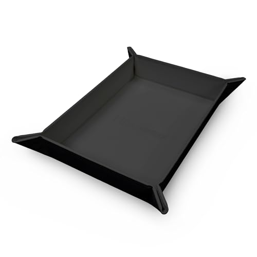 Ultra PRO Lebendige, magnetische faltbare Würfelablage, tragbar, kompakt, Tisch-RPG-Gaming-Werkzeug, Zubehör, langlebiges Kunstleder, faltbare Würfelhalter-Matte – Schwarz von Ultra Pro