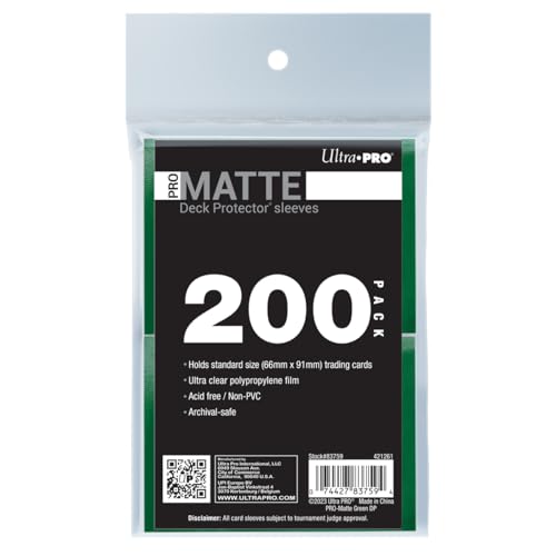 Ultra PRO Pro-Matte Standard-Kartenhülle, 200 Karat, zum Schutz und Aufbewahren von Sammelkarten, Sportkarten, MTG, D&D-Karten, Größe für Karten in Standardgröße, hohe Klarheit, matte Oberfläche Ultra PRO Pro-Matte Standard-Kartenhülle, 200 Karat, zum Schutz und Aufbewahren von Sammelkarten, Sportkarten, MTG, D&D-Karten, Größe für Karten in Standardgröße, hohe Klarheit, matte Oberfläche von Ultra Pro