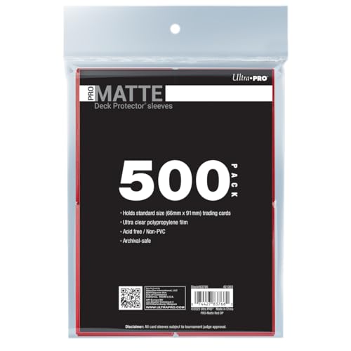 Ultra PRO Pro-Matte Standard-Kartenhülle, 500 Stück, schützt und speichert Sammelkarten, Sportkarten, MTG, D&D-Karten, Größe für Karten in Standardgröße, hohe Klarheit, matte Oberfläche Ultra PRO Pro-Matte Standard-Kartenhülle, 500 Stück, schützt und speichert Sammelkarten, Sportkarten, MTG, D&D-Karten, Größe für Karten in Standardgröße, hohe Klarheit, matte Oberfläche von Ultra Pro