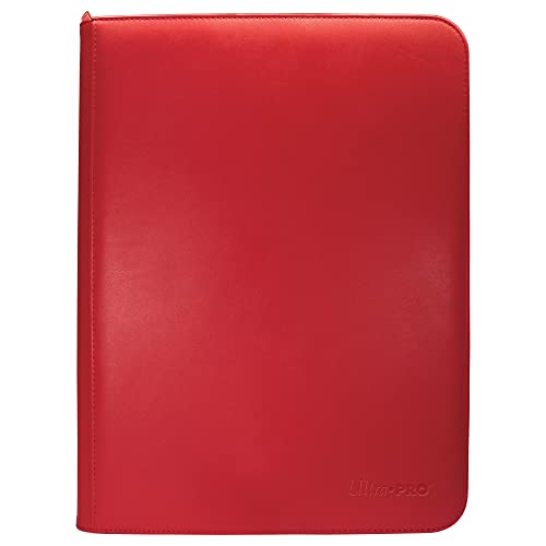 Ultra PRO - Vivid 9-Pocket Reißverschluss PRO-Binder: (rot) – Schützt bis zu 360 Sammelkarten, Sportkarten oder wertvolle Spielkarten, ultimativer Kartenschutz von Ultra Pro