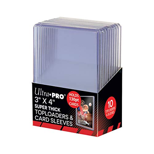 Ultra Pro 3 x 4 Super Thick 130PT Toploader mit Thick Card Sleeves 10ct 15281 Mehrfarbig von Ultra Pro