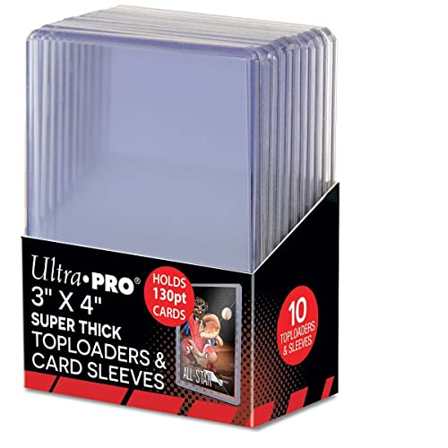 Ultra Pro 3 x 4 Super Thick 130PT Toploader mit Thick Card Sleeves 10ct 15281 Mehrfarbig von Ultra Pro
