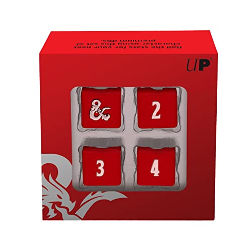 UP - Heavy Metal Red and White D6 Dice Set for Dungeons & Dragons von Ultra Pro
