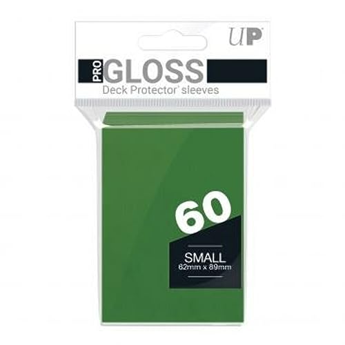 Ultra PRO PRO-Gloss Kartenhüllen – Small Size – 60 Stück – Grün – Glänzende Deck Protector Sleeves für kleine Sammelkarten – Säurefrei, PVC-frei – Nicht geeignet für Standardkartengröße von Ultra Pro