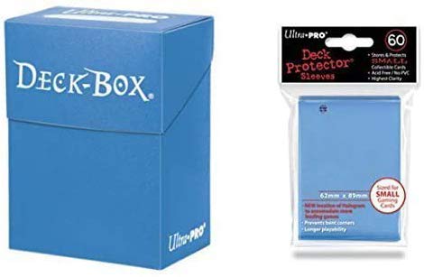 Ultra Pro Deck Box + 60 Small Size Protector Sleeves - Hellblau - Light blue - Yu-Gi-Oh! - Japanese Mini von Ultra Pro