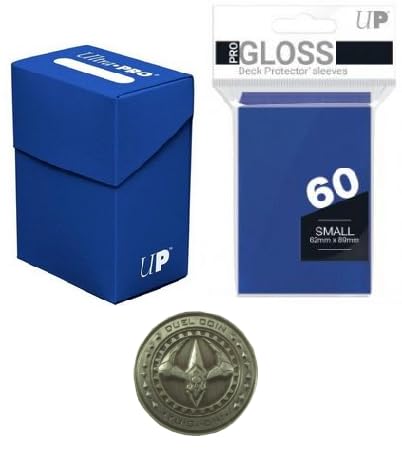 Ultra Pro Deck Box + 60 Small Size Protector Sleeves Pro + Duel Coin - Gloss - Blau - Solid-Blue - Yu-Gi-Oh! - Japanese Mini Ultra Pro Deck Box + 60 Small Size Protector Sleeves Pro + Duel Coin - Gloss - Blau - Solid-Blue - Yu-Gi-Oh! - Japanese Mini von Ultra Pro