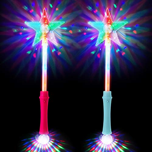 Ultra 1 Blau 1 Rosa LED Leuchtstab Stern Zauberstab Magic Wand Disco Licht LED Stab Discokugel Kinder Prinzessin Partys Spielzeug Blinkender Stern Leuchtender Zauberstab Kinder Sternen Zauberstab Ultra 1 Blau 1 Rosa LED Leuchtstab Stern Zauberstab Magic Wand Disco Licht LED Stab Discokugel Kinder Prinzessin Partys Spielzeug Blinkender Stern Leuchtender Zauberstab Kinder Sternen Zauberstab von UltraByEasyPeasyStore