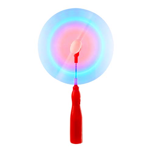 Ultra 2 Rot LED Schwenkventilator mit LED Leuchtstab Windmühle Kinder Rainbow Light Ventilator Batteriebetrieben Leuchtstab Rotierend LED Leuchtstab Glow Sticks Spielzeug von UltraByEasyPeasyStore