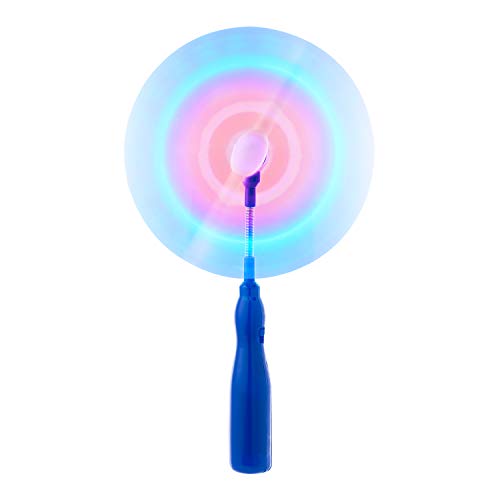 UltraByEasyPeasyStore Ultra 1 Blau LED Schwenkventilator mit LED Leuchtstab Windmühle Kinder Rainbow Light Ventilator Batteriebetrieben Leuchtstab Rotierend LED Leuchtstab Glow Sticks Spielzeug von UltraByEasyPeasyStore