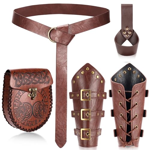 Ultrafun 4 Stück Renaissance-Accessoires Mittelalter Wikinger Gürteltasche Armschutz Schwert Frosch, Braun-1, Large Ultrafun 4 Stück Renaissance-Accessoires Mittelalter Wikinger Gürteltasche Armschutz Schwert Frosch, Braun-1, Large von Ultrafun