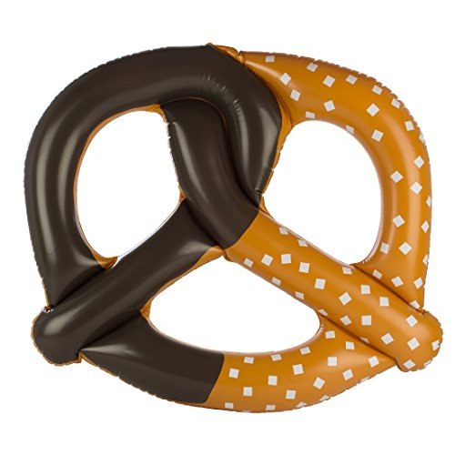 Ultrakidz Riesen-Schwimmring „Brezel“, großes Schwimmkissen, aufblasbares Schwimmgerät in Brezel-Form für Erwachsene, XXL aus PVC, perfekt für Strand oder Pool, ca. 130 x 120 cm, braun von Ultrakidz