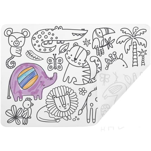 Ulysse Couleurs d'Enfance Silikon: Platzset zum Ausmalen – Motiv Savanne von Ulysse Couleurs d'Enfance