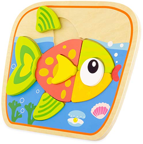 Ulysse Puzzle: Fisch (9 Stück) Holz, 1517, Mehrfarbig von Ulysse