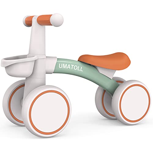 Umatoll Kinder Laufrad ab 1 Jahr, Spielzeug für 12-24 Monate, Baby Lauflernrad mit Korb für Jungen Mädchen, Geschenke für 1-jährige Geburtstag (Grün) von Umatoll
