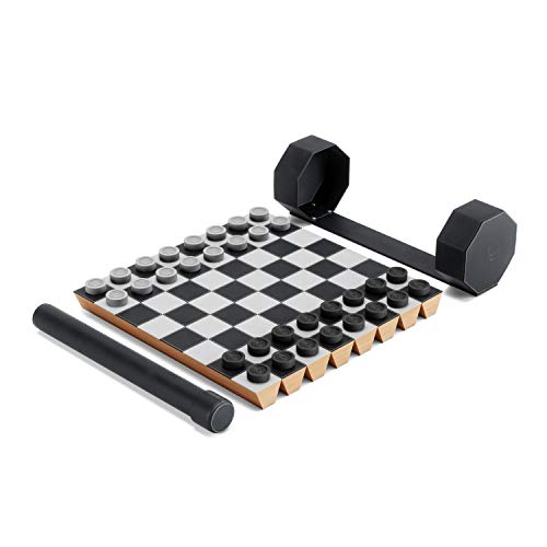 Umbra 1016814-040 Rolz Spieleset Schach und Dame, zusammenrollbar mit Aufbewahrungsbox, ideales Reisespiel von Umbra