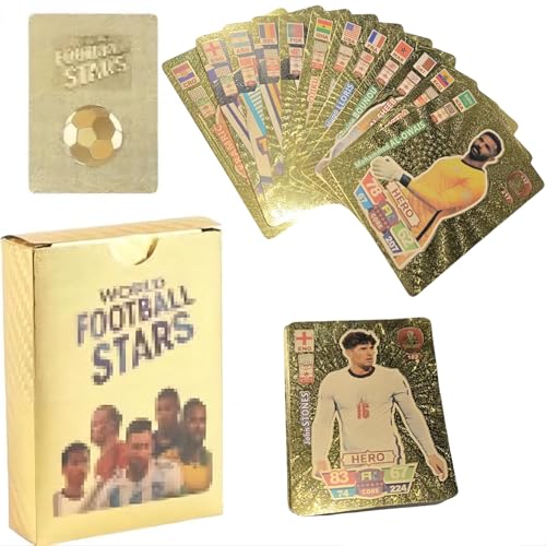 Umbrean Fußball-Stars Kartenspiel, Gold-Edition, für Kinder und Erwachsene, geeignet für Partys, Geburtstage, Hochzeiten-55 Stück von Umbrean