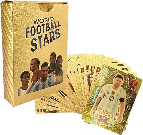 Umbrean Fußball Stars Kartenspiel, Gold-Edition, für Kinder und Erwachsene, geeignet für Partys, Geburtstage, Hochzeiten-55 Stück Umbrean Fußball Stars Kartenspiel, Gold-Edition, für Kinder und Erwachsene, geeignet für Partys, Geburtstage, Hochzeiten-55 Stück von Umbrean
