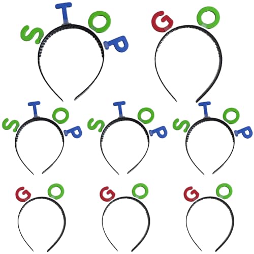Umibow 8 Stück Stop-and-Go-Haarbänder, Verkehrszeichen, Haarreifen, Stop-Go-Verkehrssicherheits-Stirnband, Eltern-Kind-Spiel-Haar-Zubehör Umibow 8 Stück Stop-and-Go-Haarbänder, Verkehrszeichen, Haarreifen, Stop-Go-Verkehrssicherheits-Stirnband, Eltern-Kind-Spiel-Haar-Zubehör von Umibow