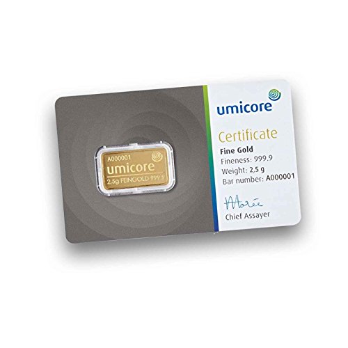 Umicore 2,5g Gramm Goldbarren 999.9 von Umicore