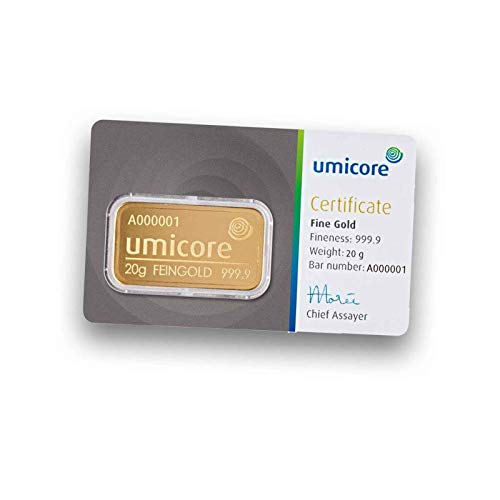Umicore 20g Gramm Goldbarren 999.9 Umicore 20g Gramm Goldbarren 999.9 von Umicore
