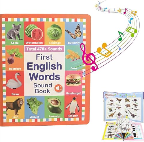 First English Words Sound Book, My First English Sound Book with 470+ Words, 21 Themes, Interactive Audio Sound Books,Fun Word Game,Perfect Educational Gift,Perfect Educational Gift (Stil 2) von Umikk