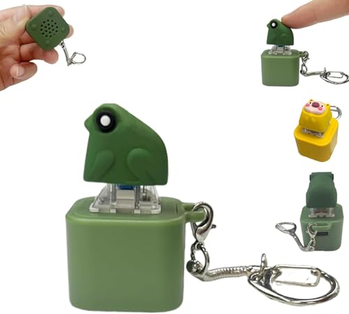 Frösche Quaken Schlüsselanhänger, wiederaufladbares Zappelspielzeug mit bunten Lichtern und Sound, Kreative quakender Frösche-Knöpfen für Ängste und sensorischen Spaß (1*Frosch) von Umikk