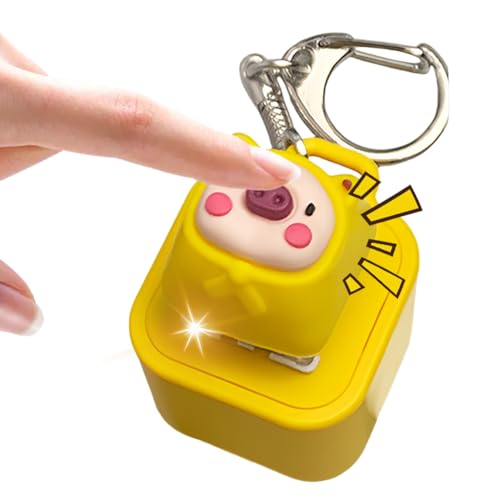 Frösche Quaken Schlüsselanhänger, wiederaufladbares Zappelspielzeug mit bunten Lichtern und Sound, Kreative quakender Frösche-Knöpfen für Ängste und sensorischen Spaß (1*Schwein) von Umikk