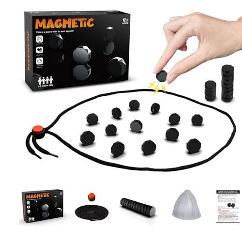 Gesellschaftsspiele Magnetspiel, Magnetisches Schachspiel, Tisch Magnetspiel, Tragbares Puzzle Checkers Spiel-Reisen Schach Magnetisch, 20PCS Magnetsteine Spiel Tischspiele (Schwarz) von Umikk