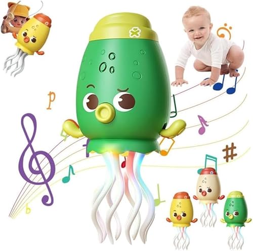 Umikk Electric Dancing Octopus Toy, Magische Tanzende Krake Spielzeug Krake, Tanzenden Oktopus Baby Spielzeug mit LED-Lichtern und Musik, Automatisch Hindernisvermeidung,Geschenk (Grün (Neu)) von Umikk