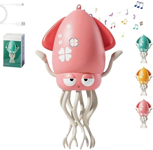 Umikk Electric Dancing Octopus Toy, Magische Tanzende Krake Spielzeug Krake, Tanzenden Oktopus Baby Spielzeug mit LED-Lichtern und Musik, Automatisch Hindernisvermeidung,Geschenk (Rosa) von Umikk