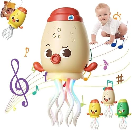 Umikk Electric Dancing Octopus Toy, Magische Tanzende Krake Spielzeug Krake, Tanzenden Oktopus Baby Spielzeug mit LED-Lichtern und Musik, Automatisch Hindernisvermeidung,Geschenk (Weiß (Neu)) von Umikk